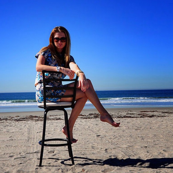 Collective Concept Blue Printed Mini Dress Small - Picture 2 of 7